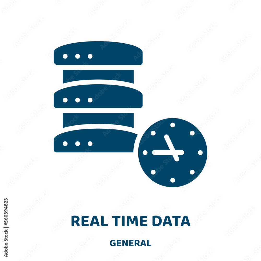 Poster real time data vector icon from general collection. data filled flat symbol for mobile concept and w