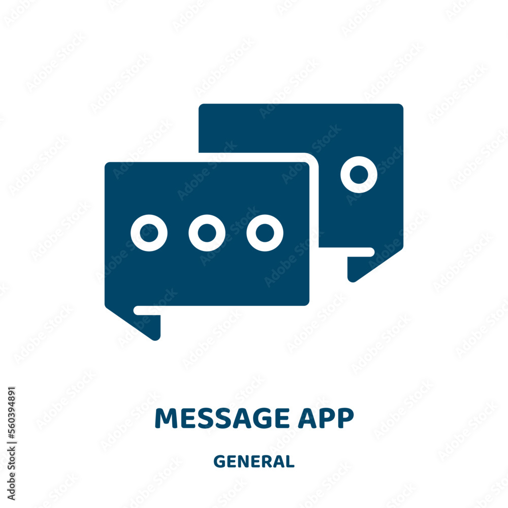 Poster message app vector icon from general collection. message filled flat symbol for mobile concept and w