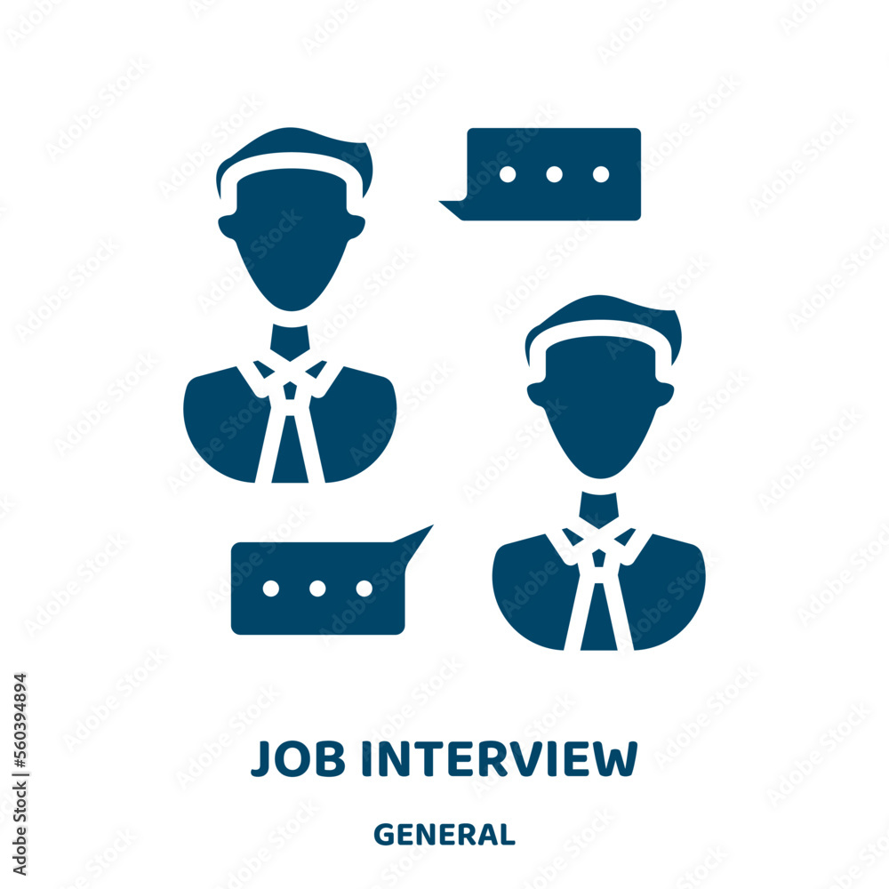 Poster job interview vector icon from general collection. job filled flat symbol for mobile concept and web
