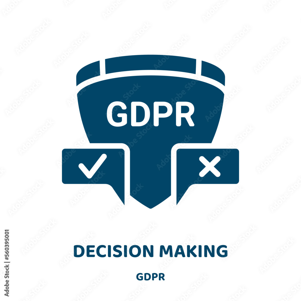 Poster decision making vector icon from gdpr collection. business filled flat symbol for mobile concept and