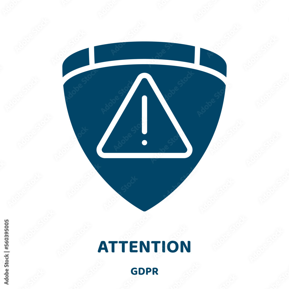 Aufkleber attention vector icon from gdpr collection. caution filled flat symbol for mobile concept and web de