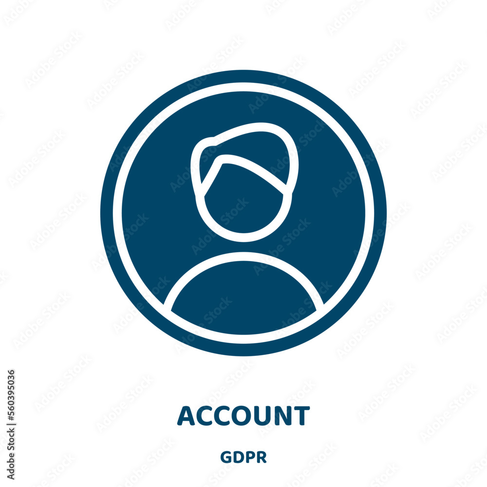 Aufkleber account vector icon from gdpr collection. business filled flat symbol for mobile concept and web des