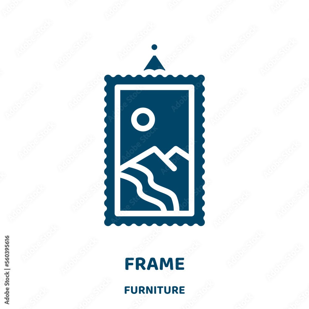 Poster frame vector icon from furniture collection. template filled flat symbol for mobile concept and web 