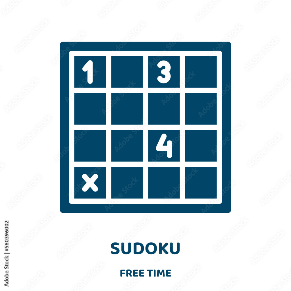 Aufkleber sudoku vector icon from free time collection. game filled flat symbol for mobile concept and web des