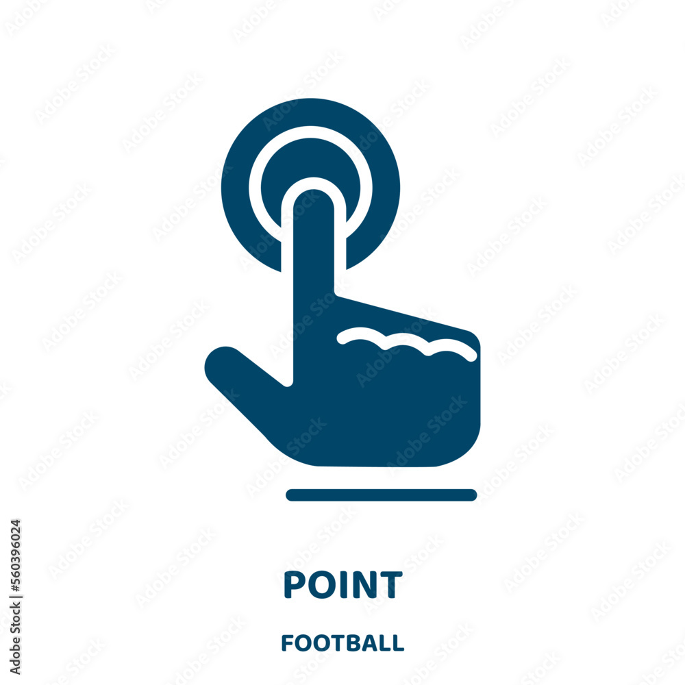 Poster point vector icon from football collection. button filled flat symbol for mobile concept and web des