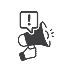 Announcement, Help Megaphone Isolated Vector Icon