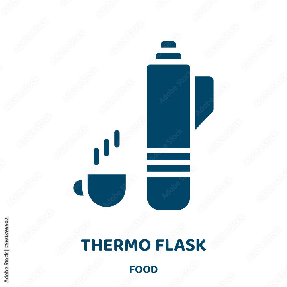 Poster thermo flask vector icon from food collection. water filled flat symbol for mobile concept and web d