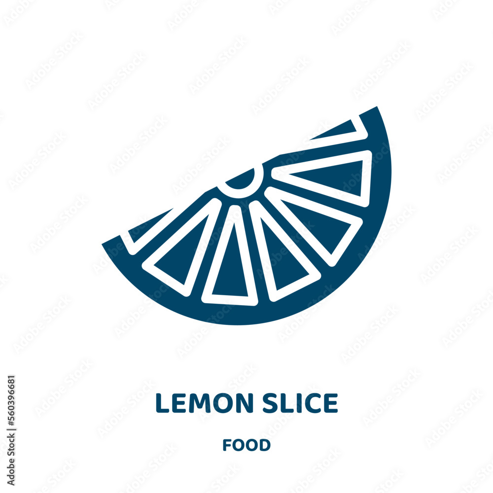 Poster lemon slice vector icon from food collection. slice filled flat symbol for mobile concept and web de