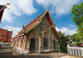 Naklejka premium Wat Pong Sanuk Nua temple. The temple received the Asia-Pacifc Heritage Award for Cultural Heritage Conservation from UNESCO in 2008.