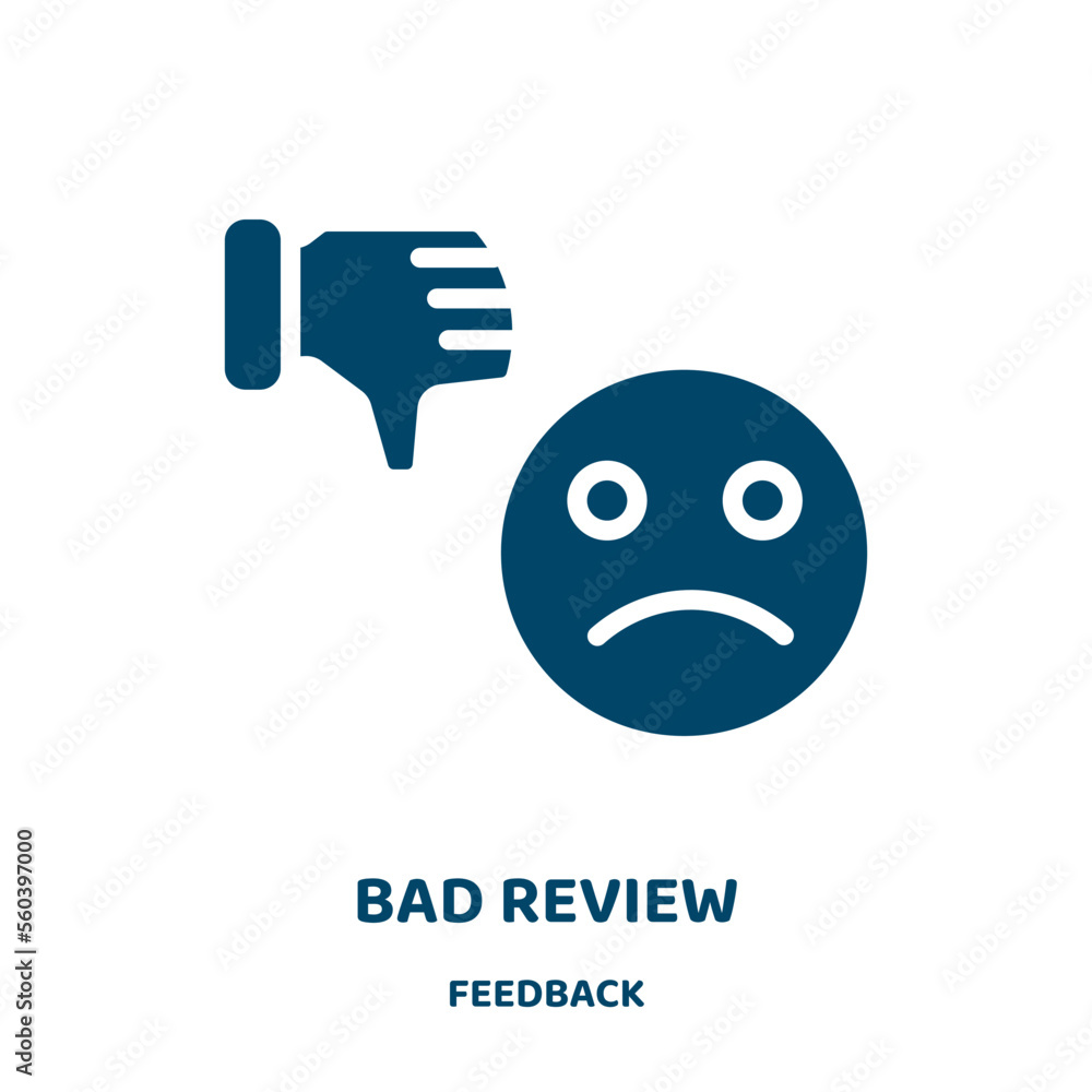 Poster bad review vector icon from feedback collection. bad filled flat symbol for mobile concept and web d