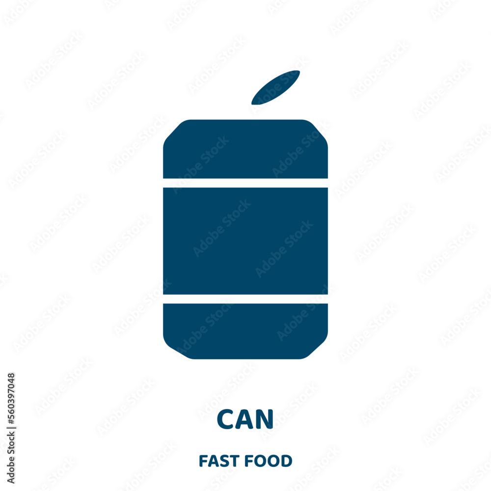 Poster can vector icon from fast food collection. internet filled flat symbol for mobile concept and web de