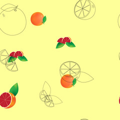 Colorful pattern of grapefruit fruit.
