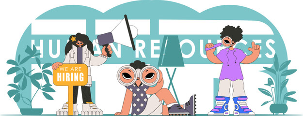 Topic HR specialists. A team working in the field of Human Resources.