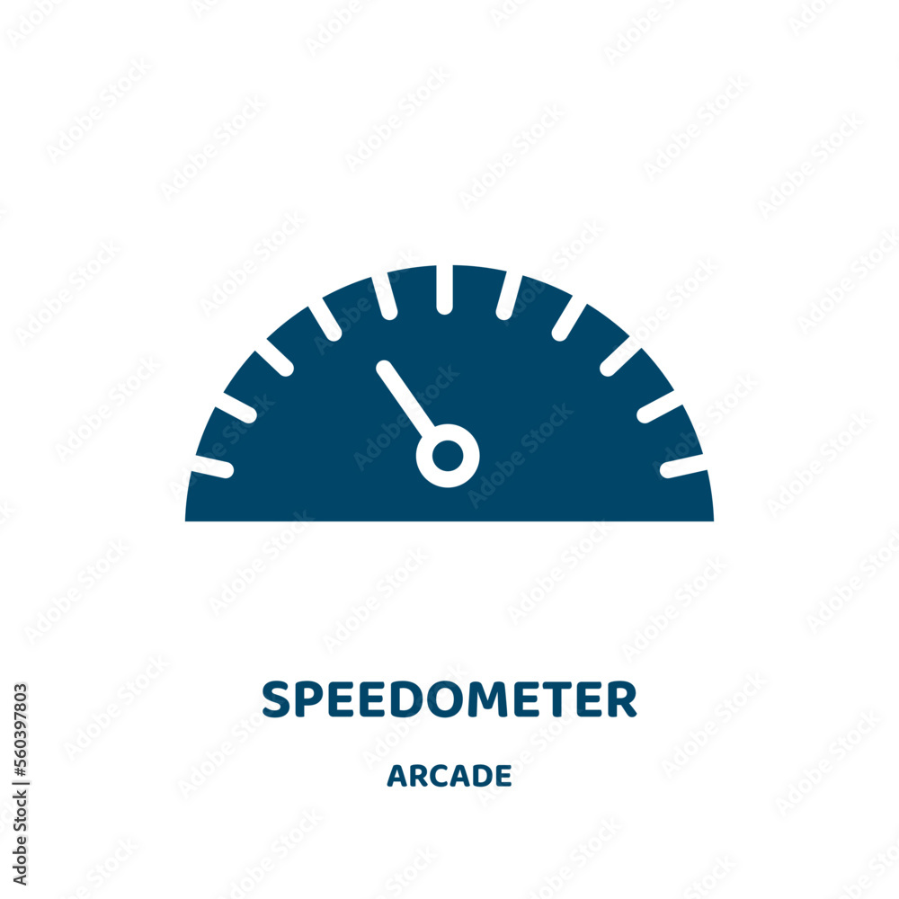 Poster speedometer vector icon from arcade collection. indicator filled flat symbol for mobile concept and 