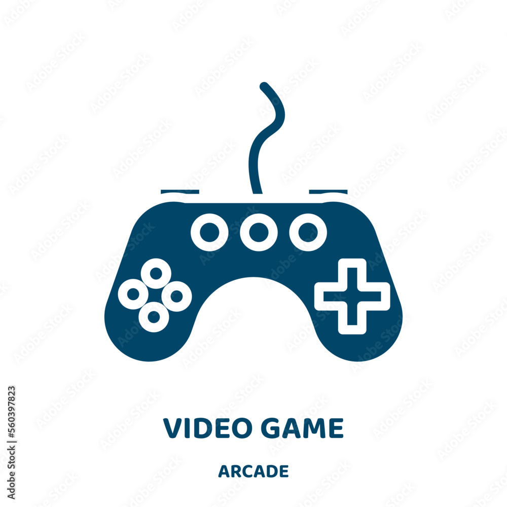 Poster video game vector icon from arcade collection. game filled flat symbol for mobile concept and web de
