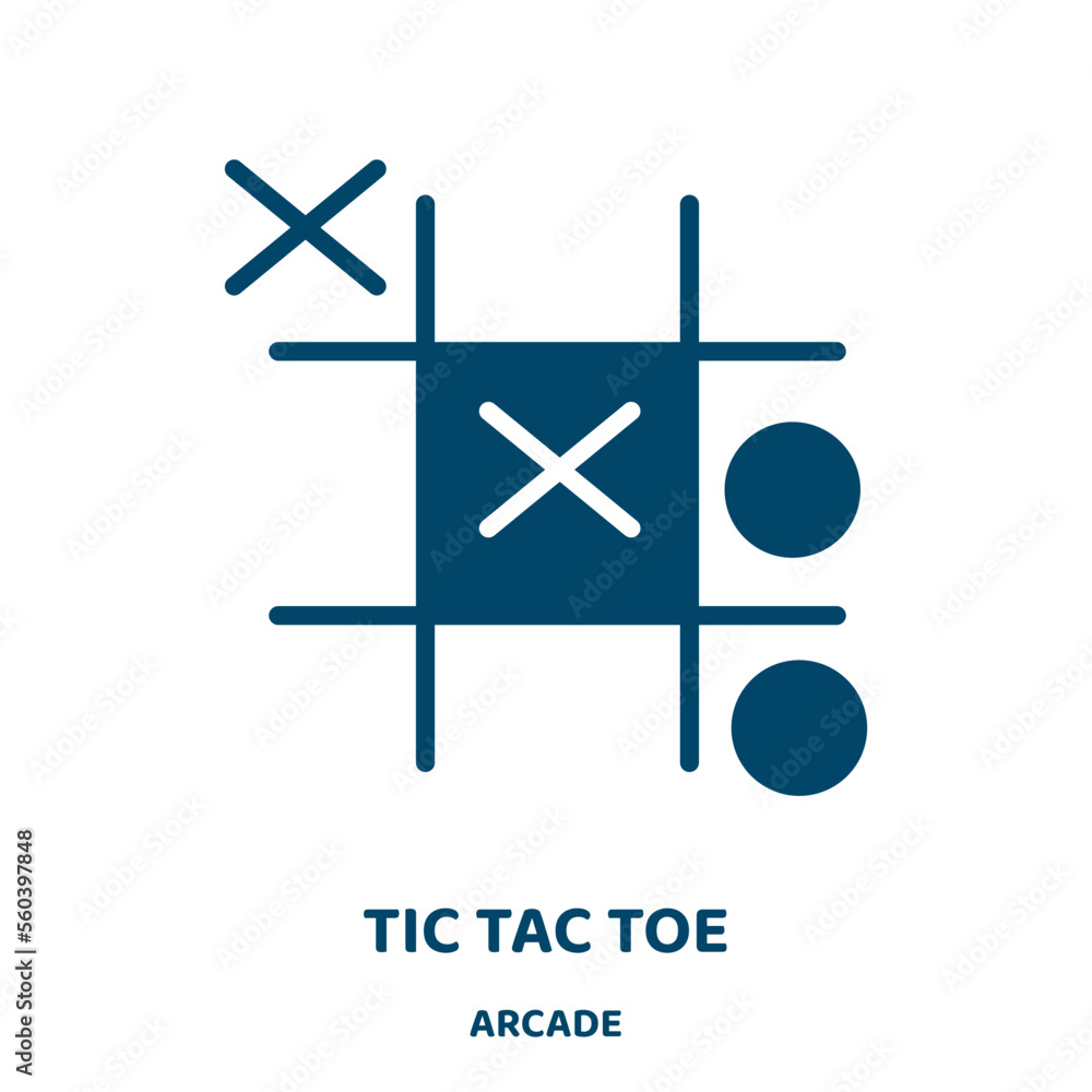 Poster tic tac toe vector icon from arcade collection. play filled flat symbol for mobile concept and web d