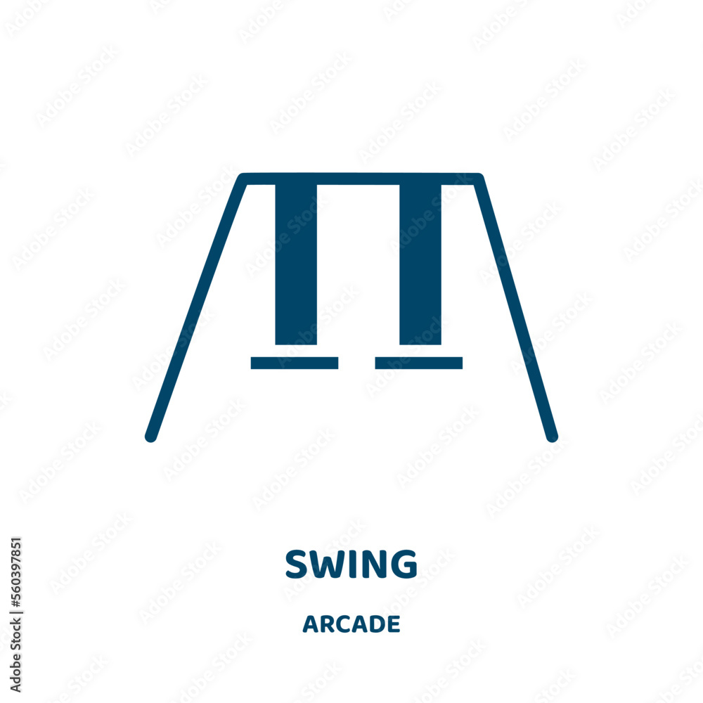 Aufkleber swing vector icon from arcade collection. play filled flat symbol for mobile concept and web design.