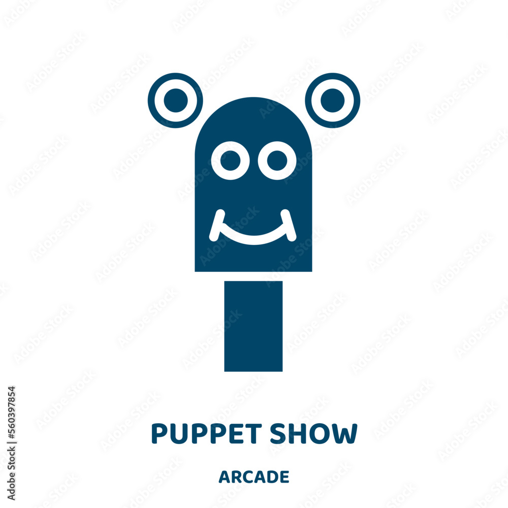 Aufkleber puppet show vector icon from arcade collection. show filled flat symbol for mobile concept and web d