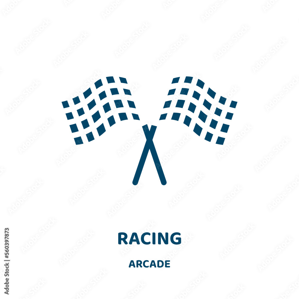 Poster racing vector icon from arcade collection. race filled flat symbol for mobile concept and web design