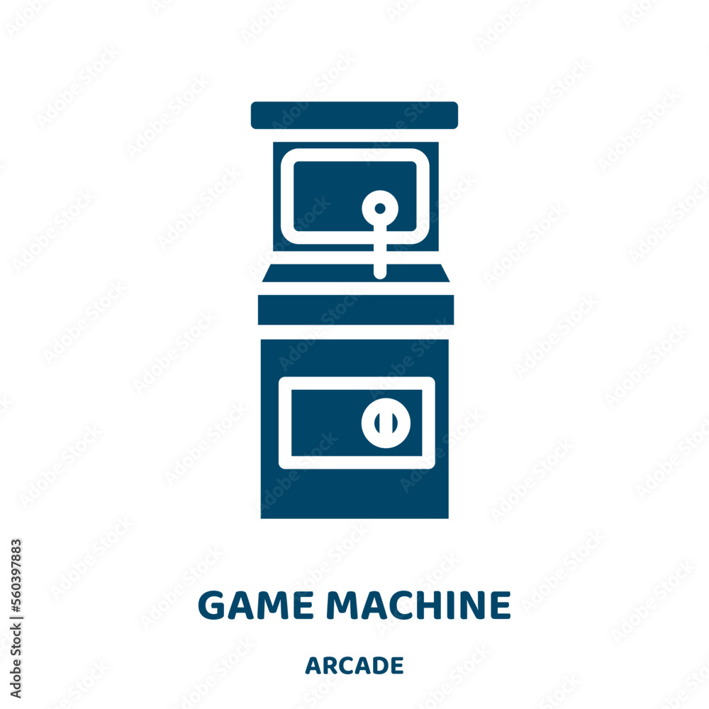 Poster game machine vector icon from arcade collection. play filled flat symbol for mobile concept and web 