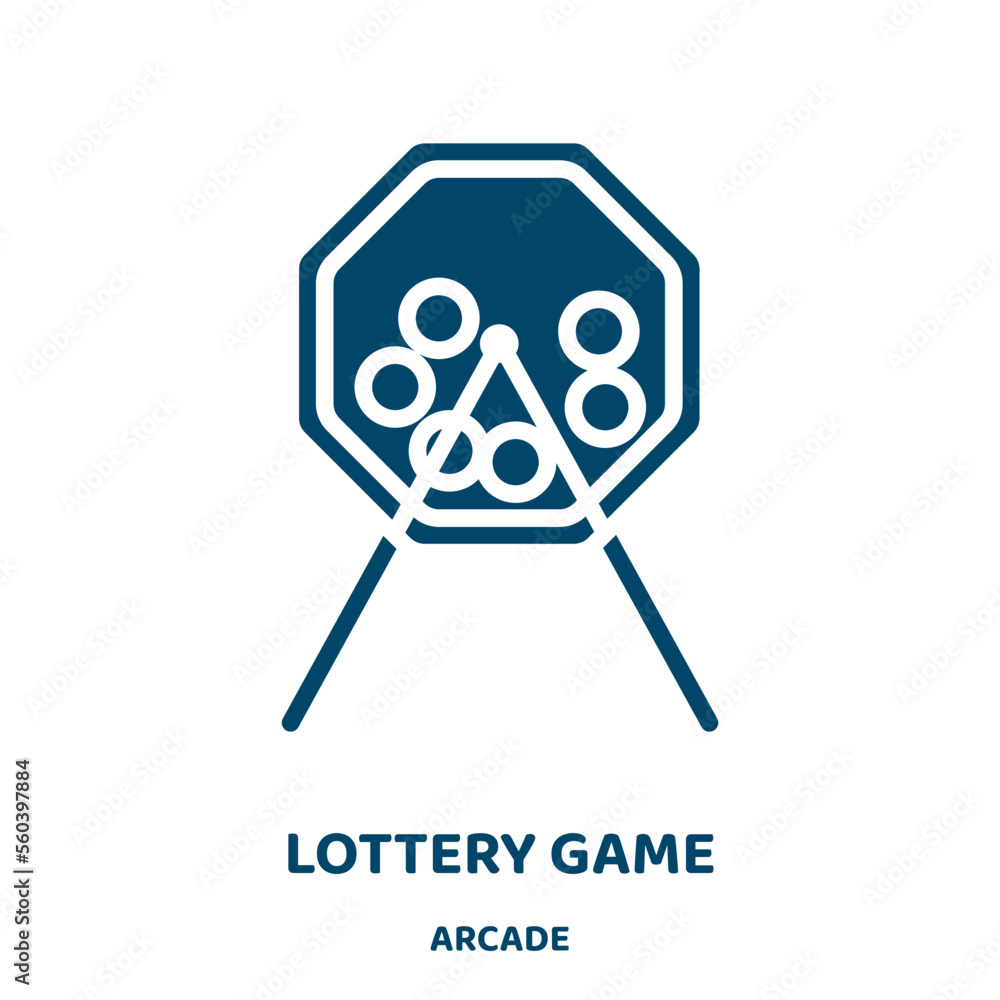 Poster lottery game vector icon from arcade collection. play filled flat symbol for mobile concept and web 