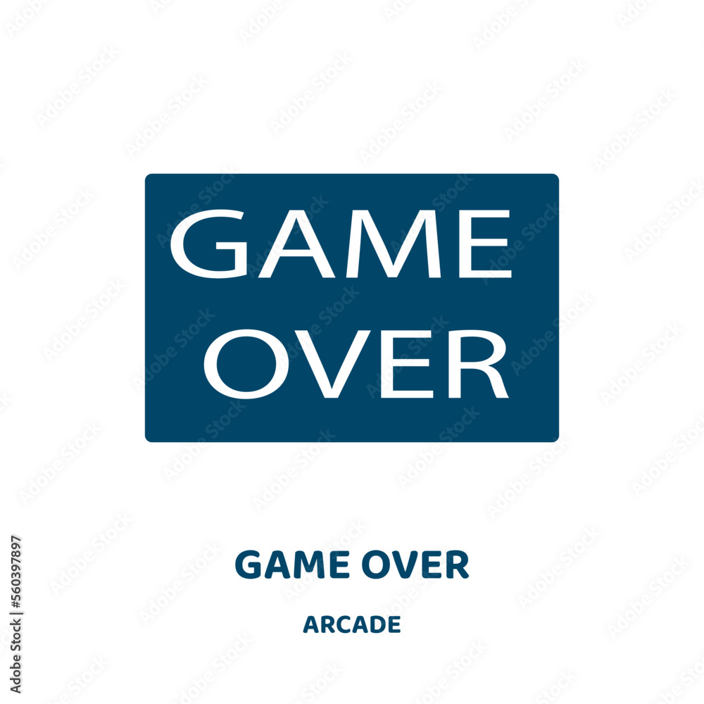 Poster game over vector icon from arcade collection. game filled flat symbol for mobile concept and web des