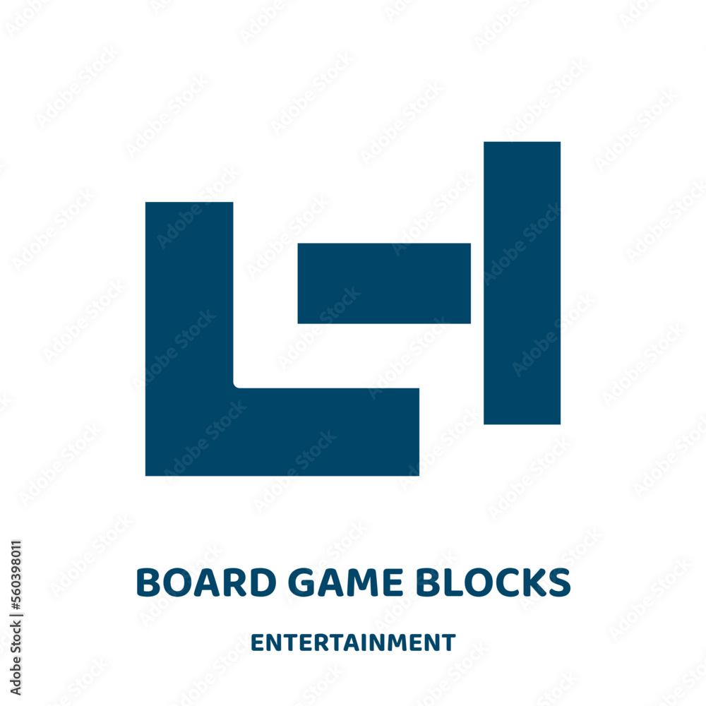 Poster board game blocks vector icon from entertainment collection. block filled flat symbol for mobile con