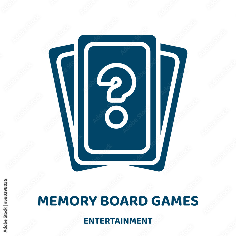 Poster memory board games vector icon from entertainment collection. memory filled flat symbol for mobile c