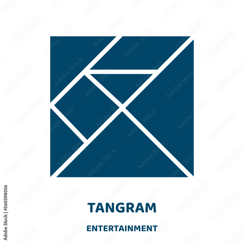 Poster tangram vector icon from entertainment collection. puzzle filled flat symbol for mobile concept and 