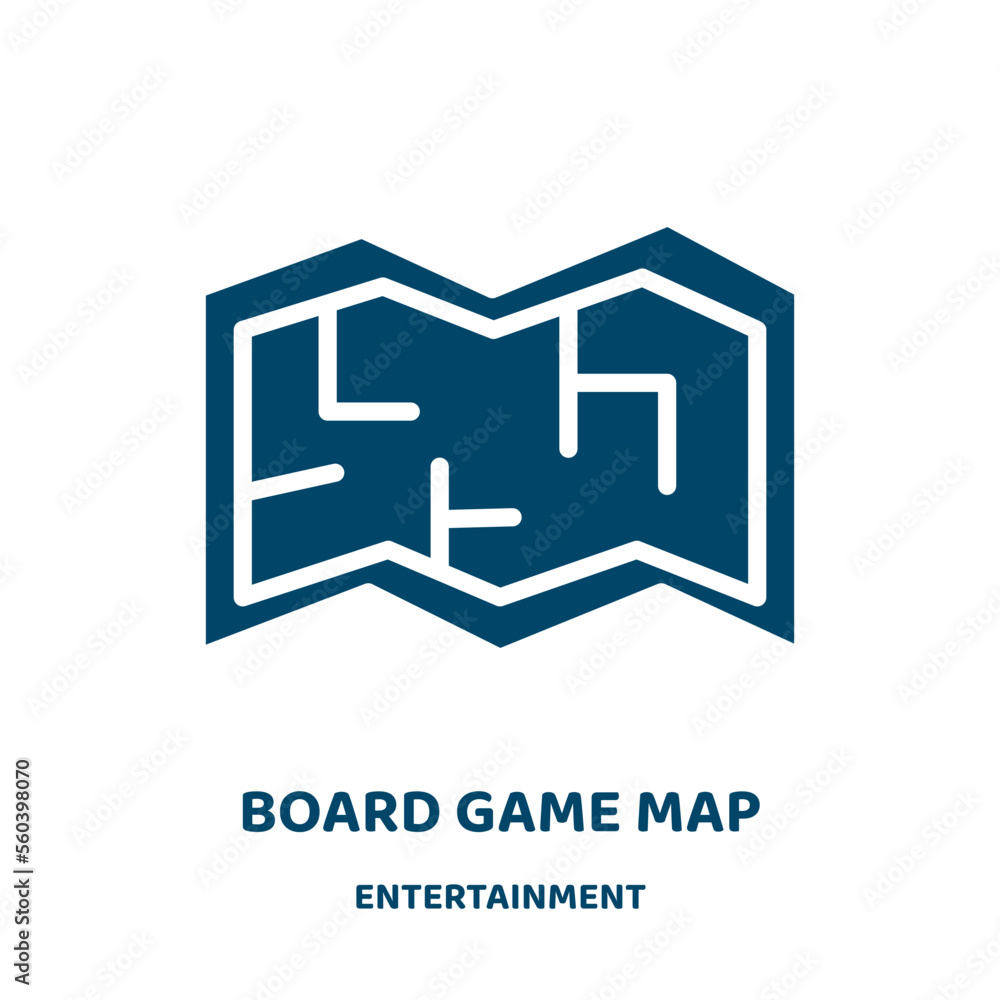 Poster board game map vector icon from entertainment collection. game filled flat symbol for mobile concept