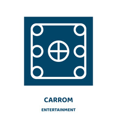 carrom vector icon from entertainment collection. number filled flat symbol for mobile concept and web design. Black club glyph icon. Isolated sign, logo illustration. Vector graphics.