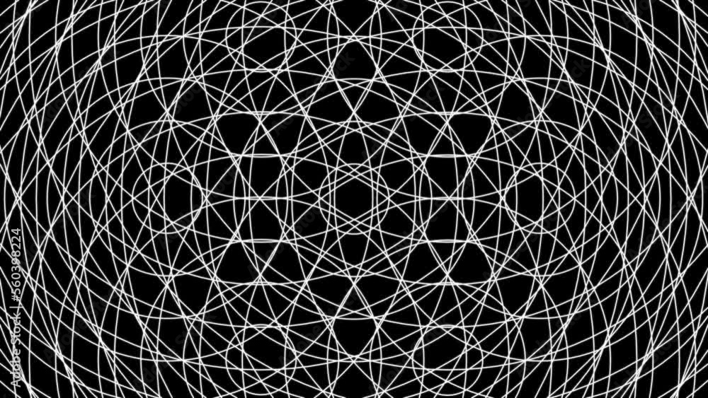 Aufkleber pulsing circles lace pattern background loop. attracting attention bright creative design. hypnotic 