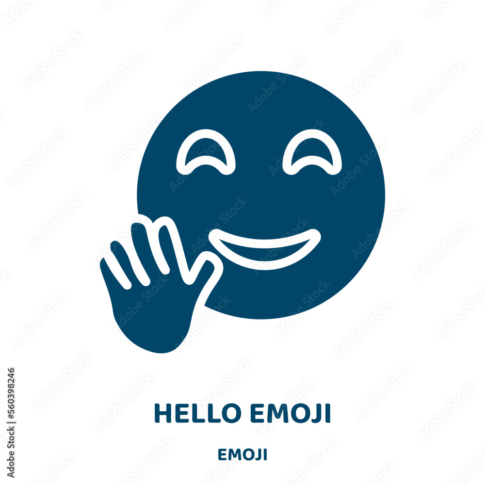 Aufkleber hello emoji vector icon from emoji collection. hello filled flat symbol for mobile concept and web d