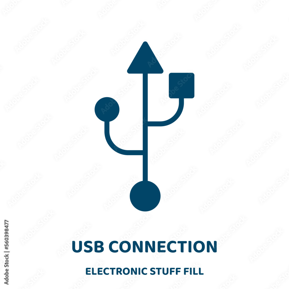Poster usb connection vector icon from electronic stuff fill collection. data filled flat symbol for mobile