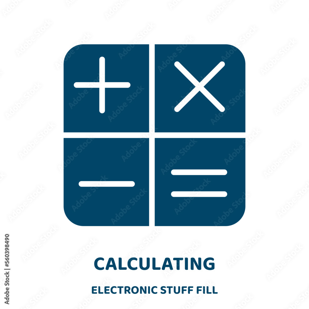 Poster calculating symbol vector icon from electronic stuff fill collection. graph filled flat symbol for m