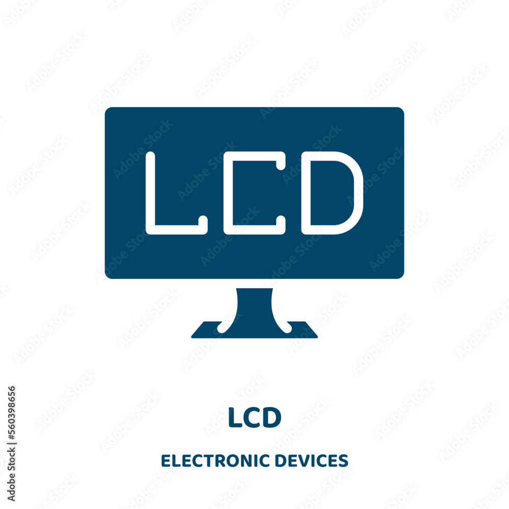 Poster lcd vector icon from electronic devices collection. screen filled flat symbol for mobile concept and