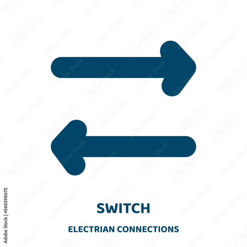 Poster switch vector icon from electrian connections collection. button filled flat symbol for mobile conce