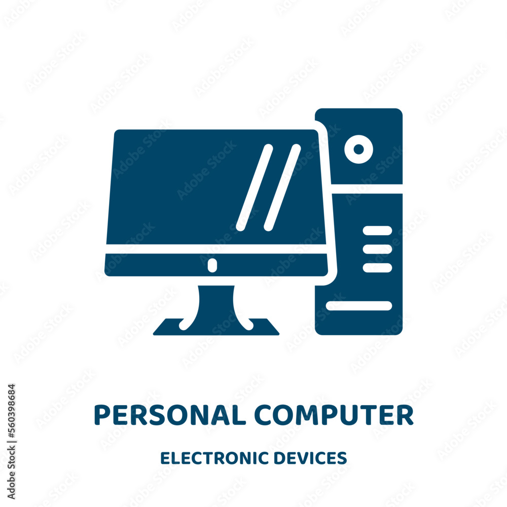 Poster personal computer vector icon from electronic devices collection. computer filled flat symbol for mo