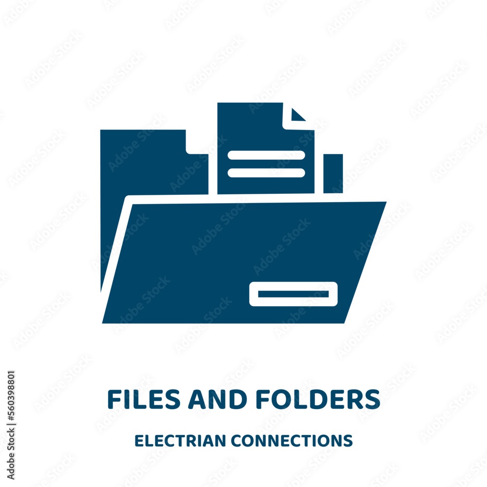 Poster files and folders vector icon from electrian connections collection. file filled flat symbol for mob