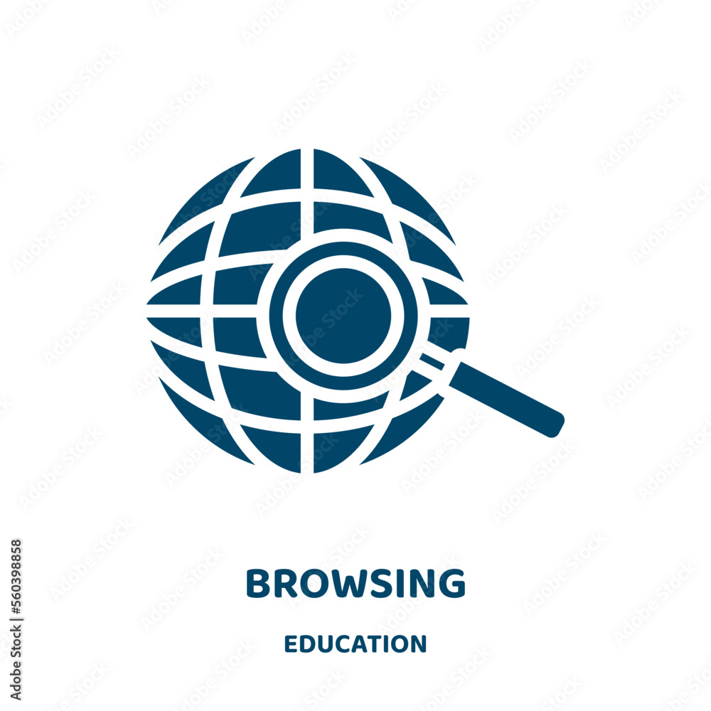 Poster browsing vector icon from education collection. button filled flat symbol for mobile concept and web