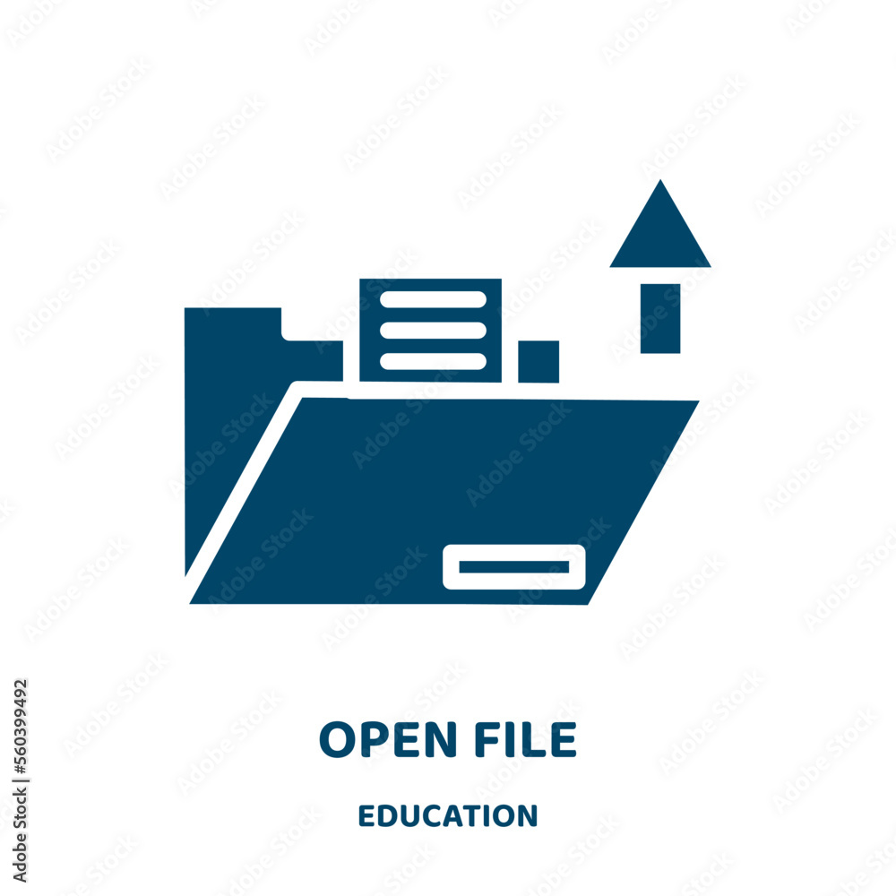 Poster open file vector icon from education collection. file filled flat symbol for mobile concept and web 
