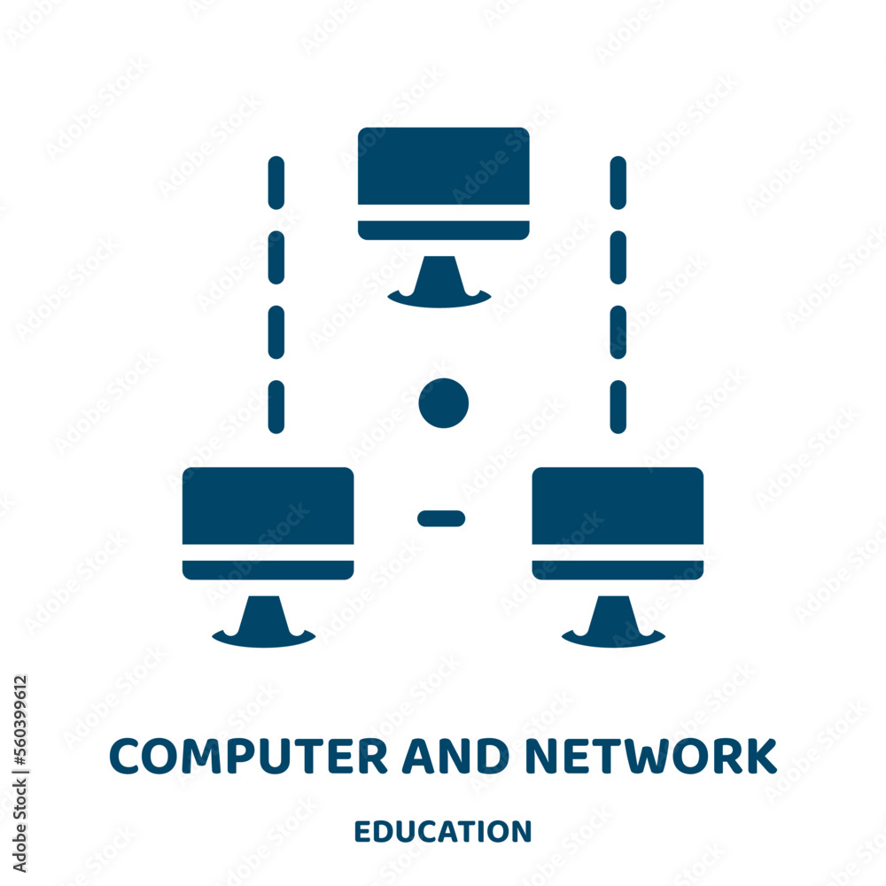 Aufkleber computer and network vector icon from education collection. internet filled flat symbol for mobile c