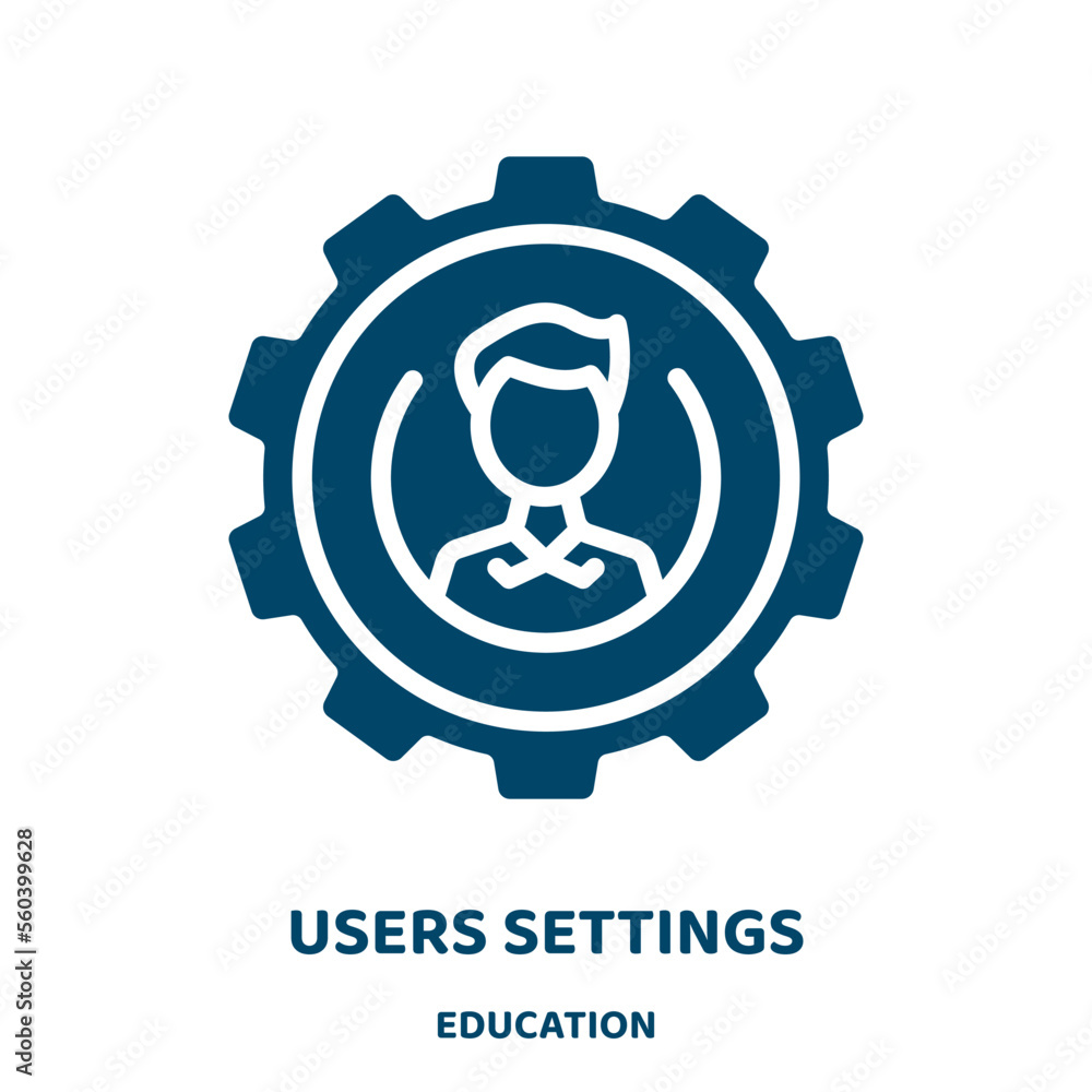 Poster users settings vector icon from education collection. interface filled flat symbol for mobile concep