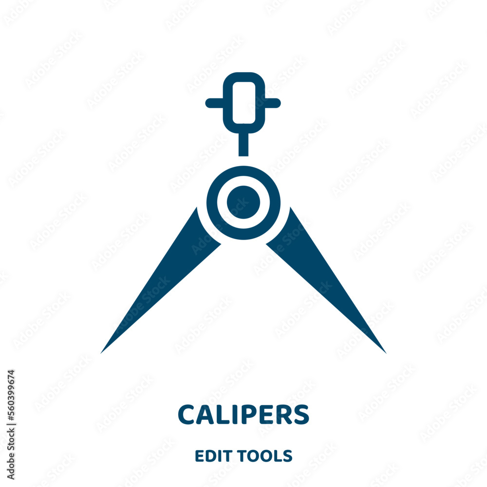 Poster calipers vector icon from edit tools collection. caliper filled flat symbol for mobile concept and w