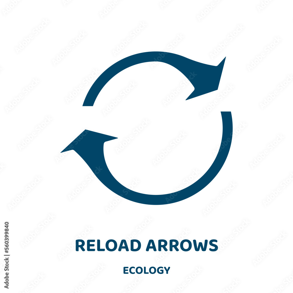 Poster reload arrows vector icon from ecology collection. arrow filled flat symbol for mobile concept and w