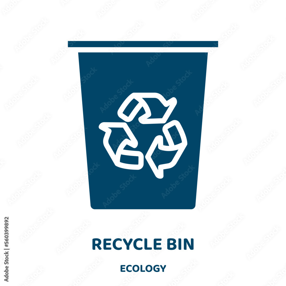 Poster recycle bin vector icon from ecology collection. bin filled flat symbol for mobile concept and web d