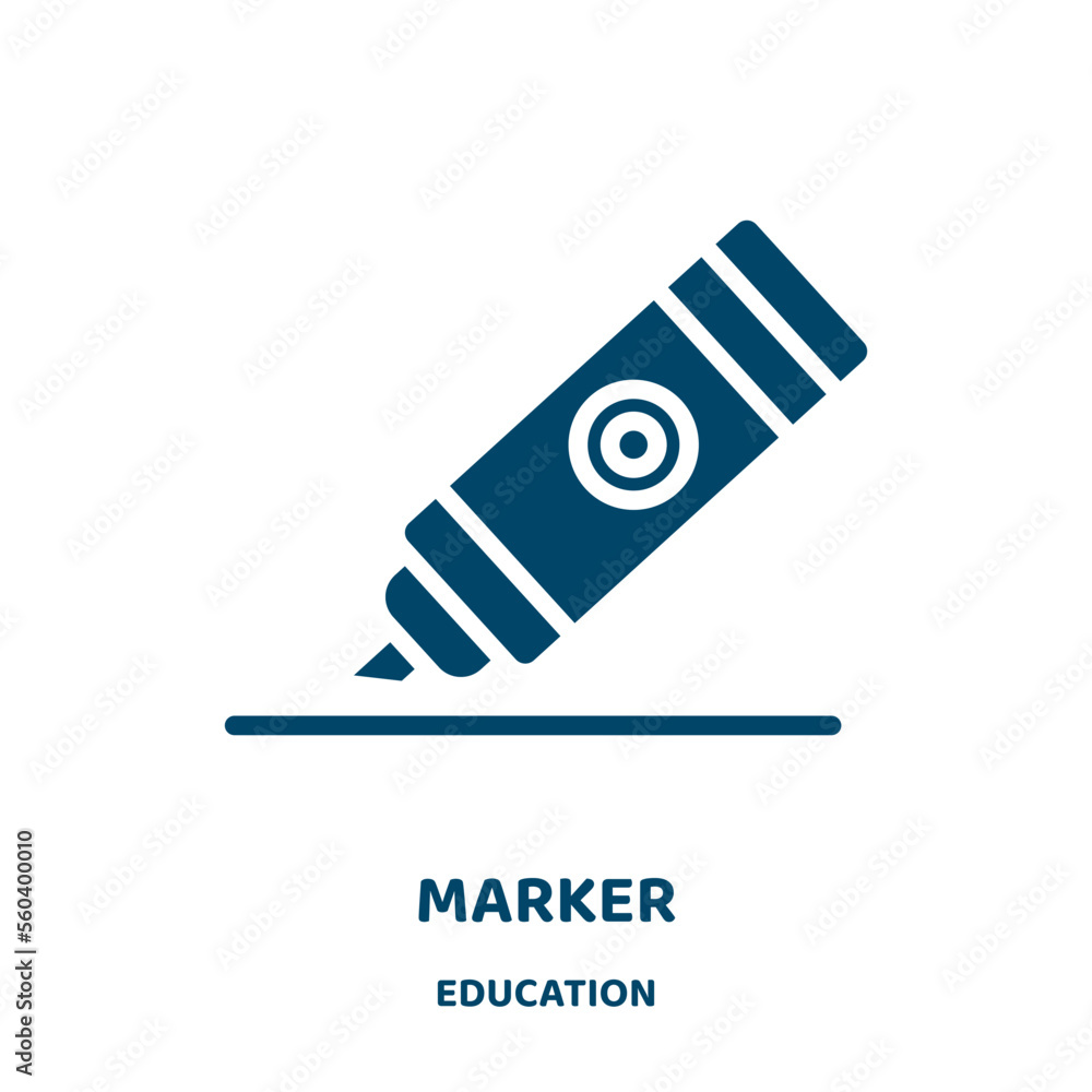 Poster marker vector icon from education collection. pointer filled flat symbol for mobile concept and web 