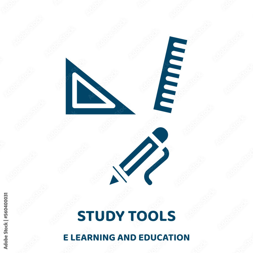 Poster study tools vector icon from e learning and education collection. tool filled flat symbol for mobile