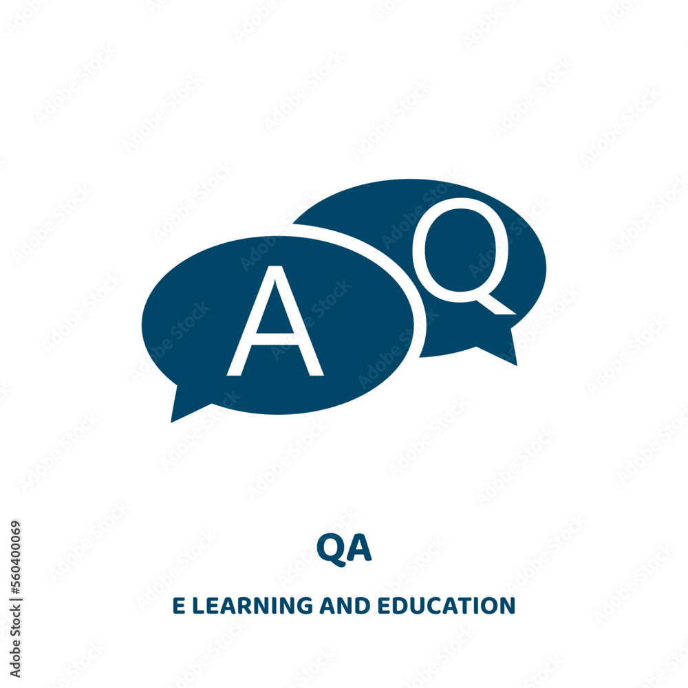 Poster qa vector icon from e learning and education collection. computer filled flat symbol for mobile conc