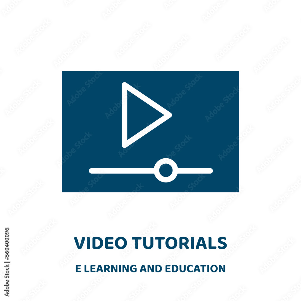 Poster video tutorials vector icon from e learning and education collection. internet filled flat symbol fo